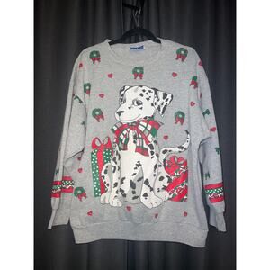 Ugly Christmas Sweater Xmas Sweatshirt Crewneck Size XL Vintage Dog